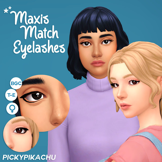 Maxis Match Eyelashes - Laptop Mode Friendly! by pickypikachu