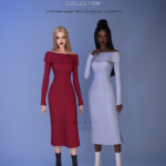 Off Shoulders Sweater Dress - Blue Valentine Collection by luxysims