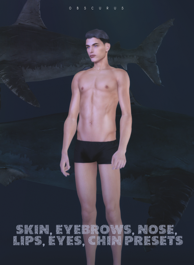 SKIN, EYEBROWS AND MALE PRESETS by obscurus-sims