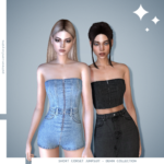 Short Corset Jumpsuit - Denim Collection by luxysims