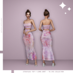 Strapless Top + Long Skirt - Tie Dye Collection by luxysims