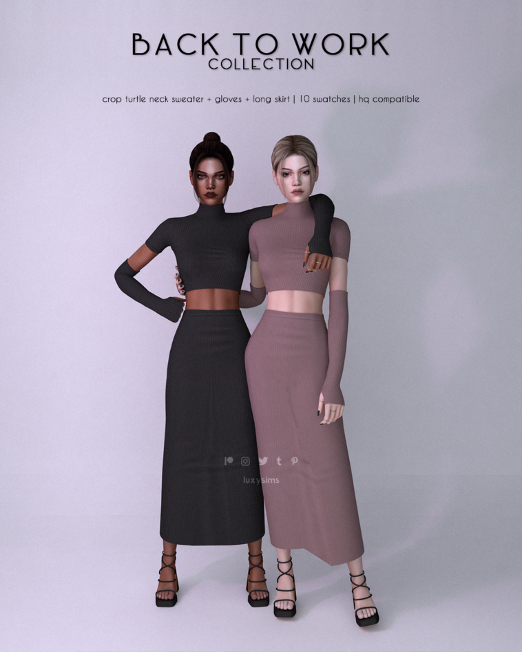 Sweater + Gloves + Skirt - Back to Work Collection by luxysims