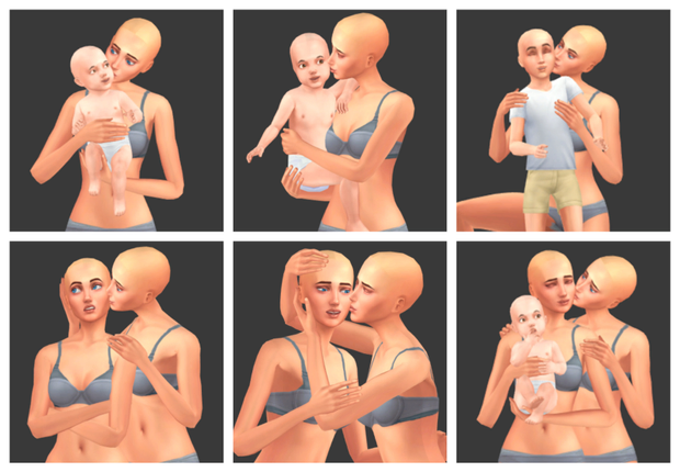 Through the Years: Single Parent Kiss Pose Pack by SamsSims