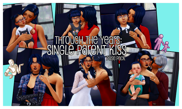 Through the Years: Single Parent Kiss Pose Pack by SamsSims