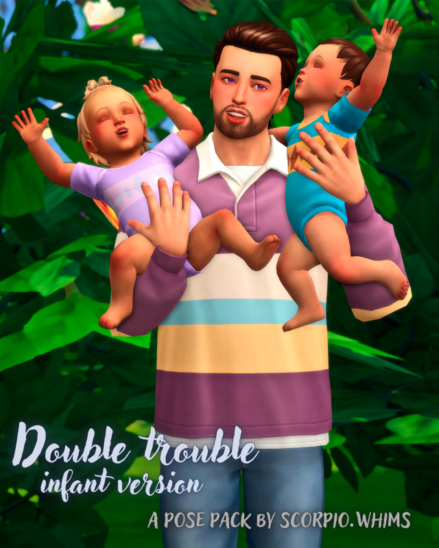 ‘Double trouble – infant version’ – Pose Pack by scorpio-whims