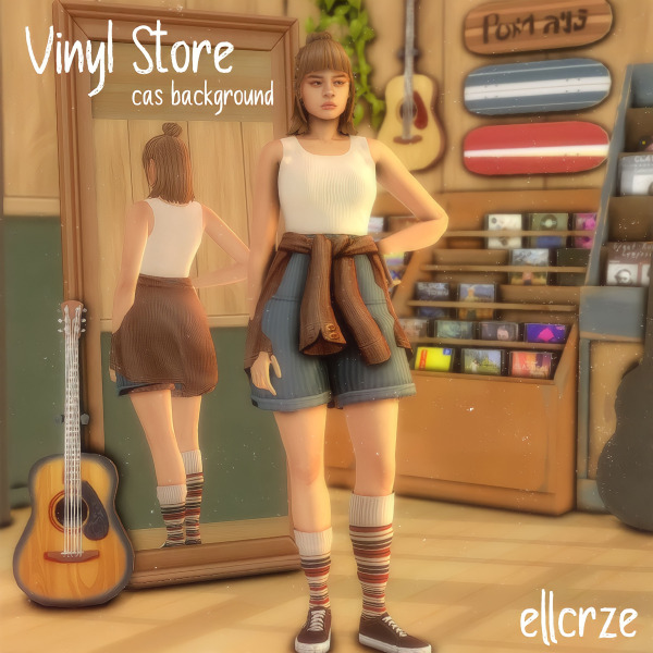 vinyl store cas background. by ellcrze